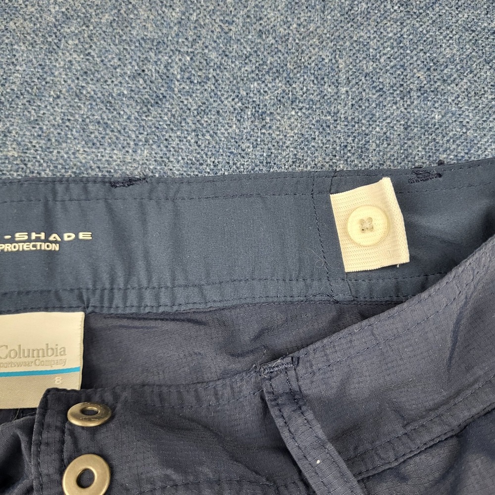 Columbia PFG Convertible Cargo Pants Navy Blue Omni-Shade Women 8 Short Fishing - Picture 9 of 12